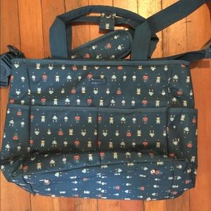 Tuctuc Aqua Blue Robot Large Diaper Bag $89